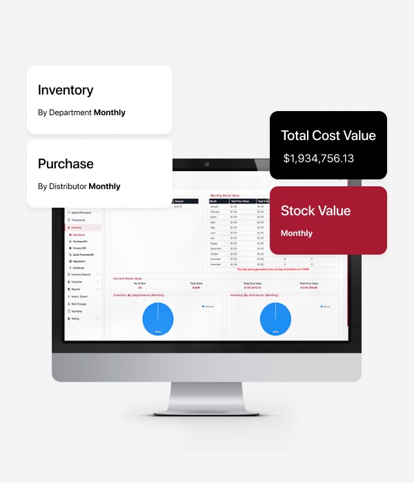 RetailzPOS inventory dashbaord
