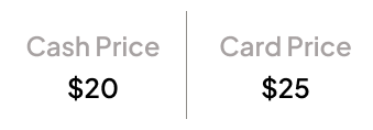 dual price card