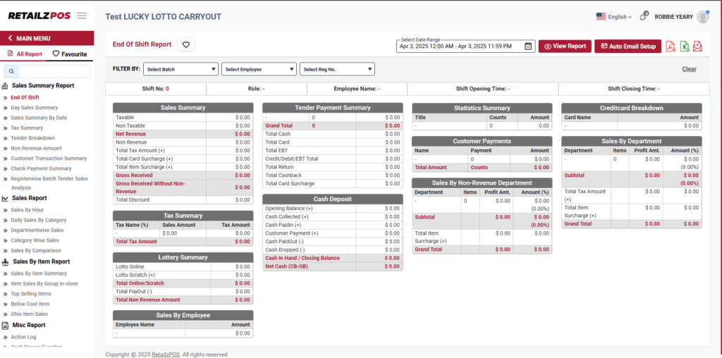 POS reports